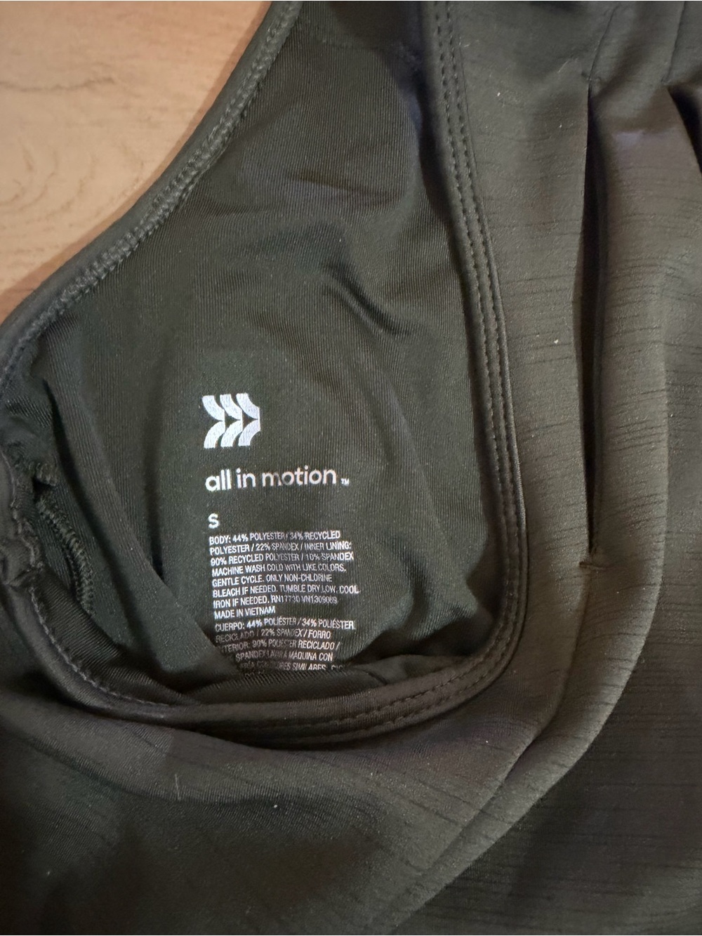 all in motion Olive Green Racerback cropped work out athletic top size small - Picture 3 of 3